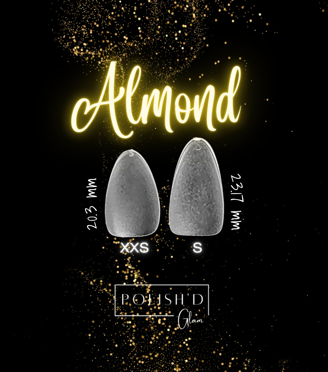 Almond Full Coverage Gelly Tips - XS