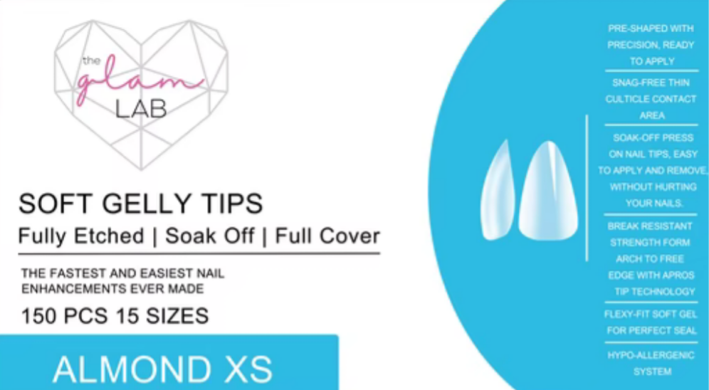 Almond Full Coverage Gelly Tips - XS