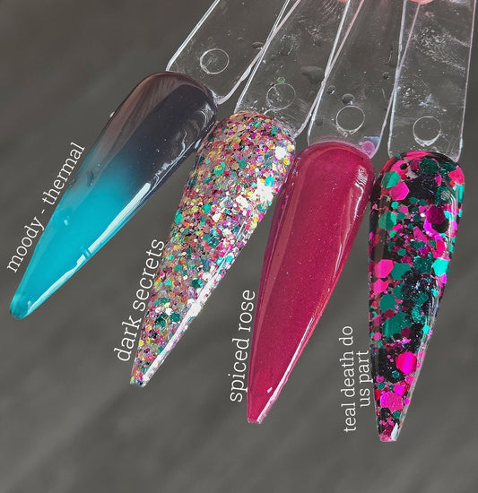 Moody (thermal) / Dark Secrets / Spiced Rose / Teal Death Do Us Part