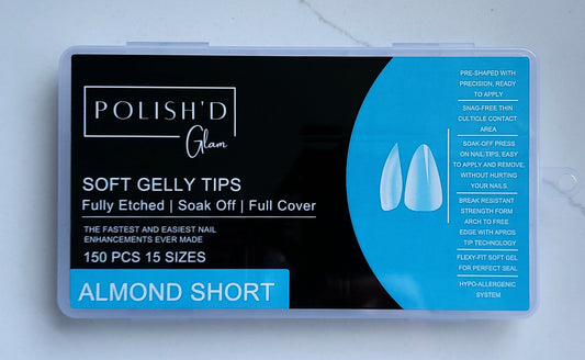 Almond Full Coverage Gelly Tips - S