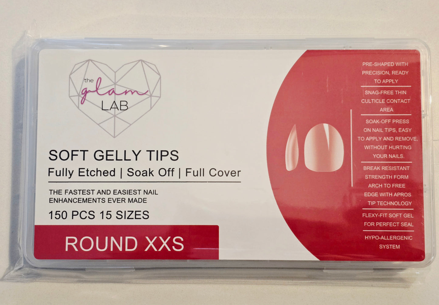 Round Full Coverage Gelly Tips - XXS