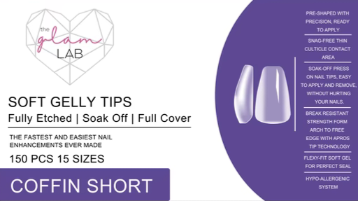 Coffin Full Coverage Gelly Tips - Short