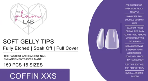 Coffin Full Coverage Gelly Tips - XXS