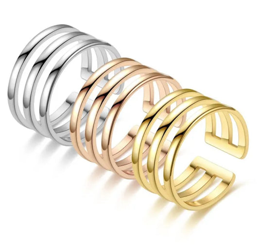 Adjustable Triple Band Ring